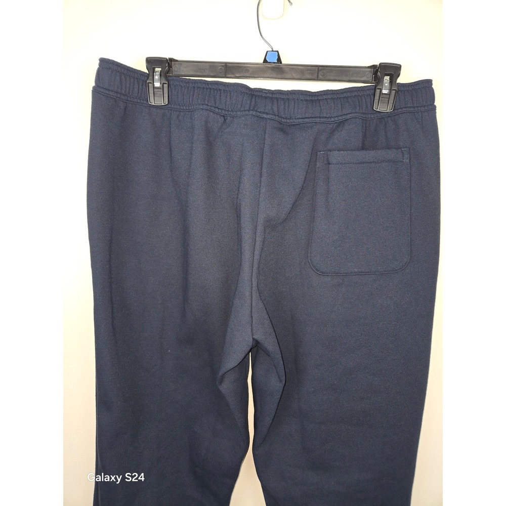 Adidas Mens M FL Taper Pant Navy Blue Fleece Joggers Ankle Zip JP0373 XL New - Picture 7 of 11
